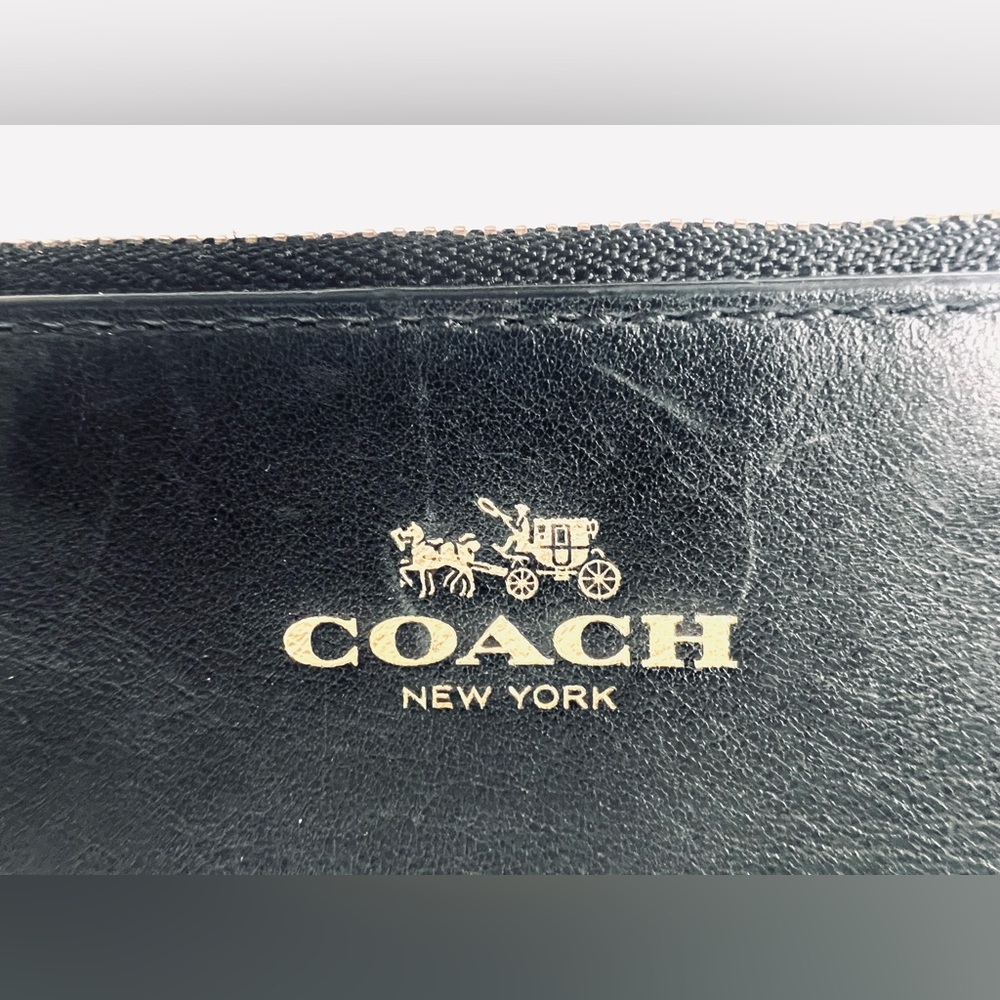 Coach Black Leather Zip Pouch - Picture 4 of 12